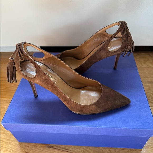 Aquazzura Forever Marilyn Suede Pumps - Picture 3 of 6